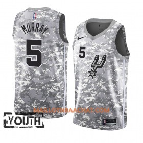 Maillot NBA San Antonio Spurs Dejounte Murray 5 2018-19 Nike Gris Swingman - Enfant
